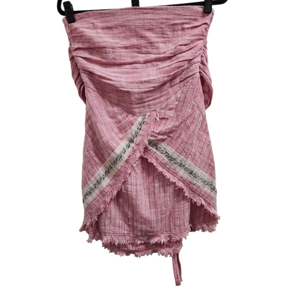 Free People Pia Strapless Mini Dress in Pink Combo Size XS - Picture 4 of 8